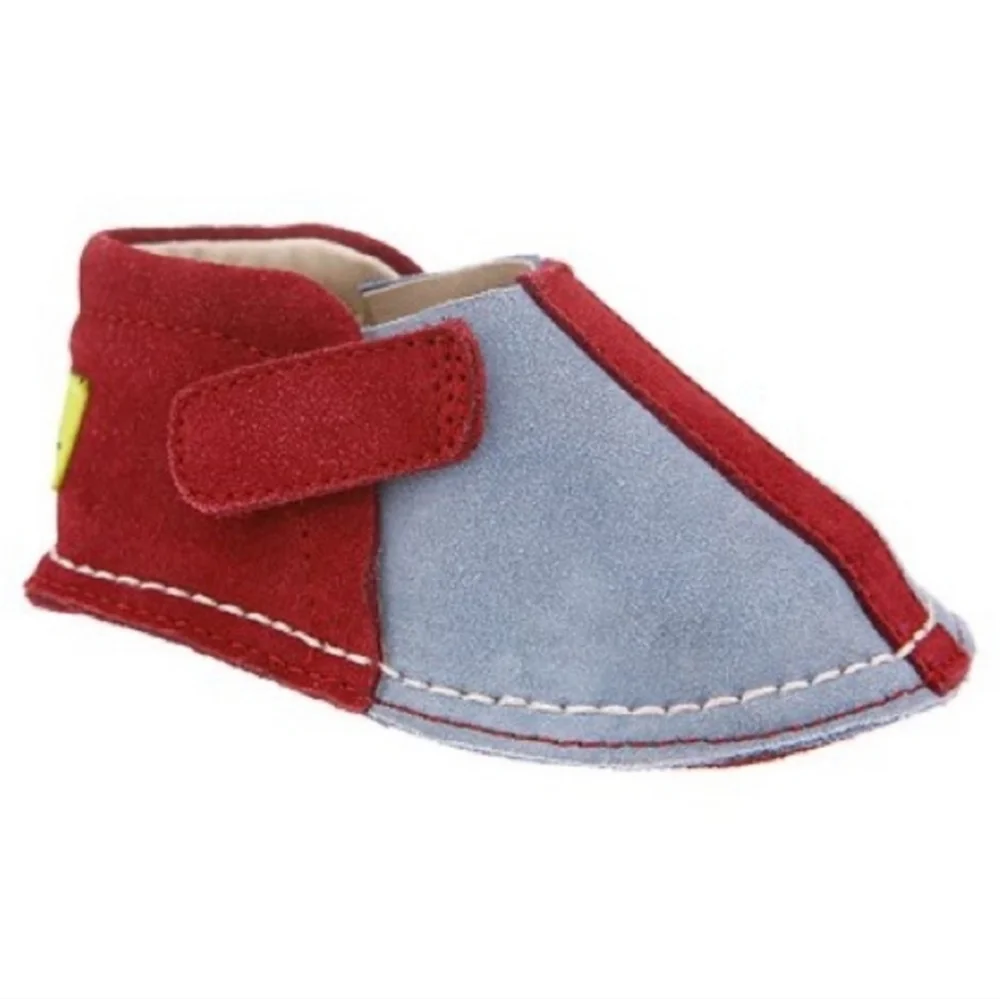 NWT Pipit Sky & Red Stripe Suede Bootie baby shoes NIB New in Box